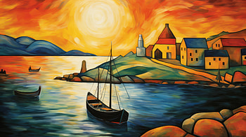 Vibrant Expressionist Landscape Painting, landscape, painting, artistic, Expressionism HD wallpaper