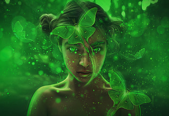 Fantasy, girl, forest, magic fairy, art HD wallpaper