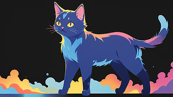 Cat Drawing, cat, drawing, colorful, dark, Cat eye HD wallpaper