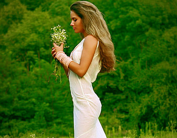 Beauty w Flowers, cool HD wallpaper