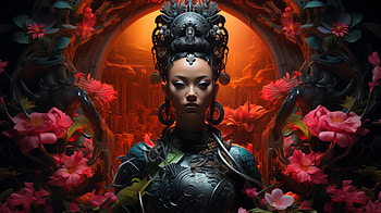 Warrior Geisha, geisha, fantasy, AI Art HD wallpaper