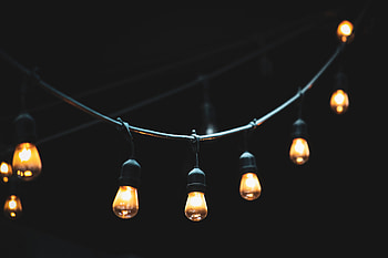 Dark, Shine, Light, Illumination, Garland, Lighting, Wire, Light Bulbs HD wallpaper