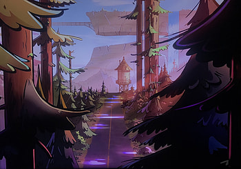 Gravity Falls Road, sky, gravity_falls HD wallpaper
