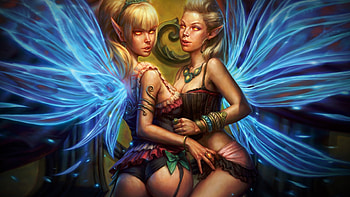 fairies in love, fairies, fantasy, fary, love HD wallpaper