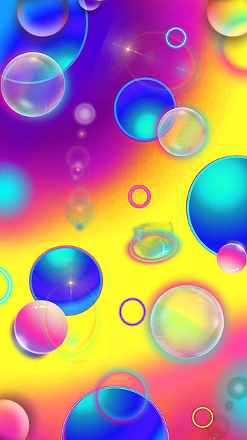 Rainbow Circles, pink HD phone wallpaper