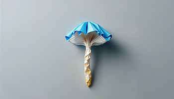 Vibrant Fungi: A Stunning Ultra, fungi, mushroom, origami, blue, creative HD wallpaper