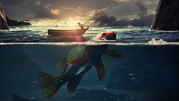 Surreal underwater, Mesmerizing scenes, Ethereal beauty, Submerged wonders HD wallpaper