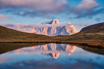Landscape, Nature, Grass, Sky, Clouds, Mountain, Lake HD wallpaper
