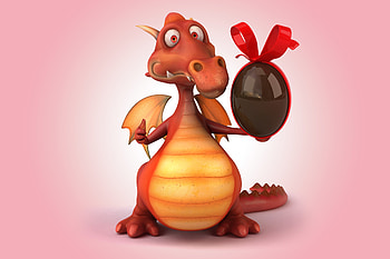 Cute Dragon Easter Eggs , dragon, easter, eggs, celebrations, funny HD wallpaper