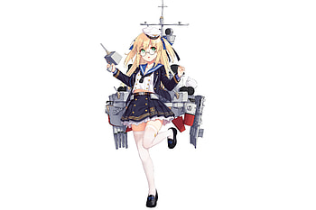 Blonde, Akatsuki, anime girl, kancolle HD wallpaper
