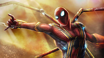 Spidey Iron Suit 2020, spiderman, superheroes, artwork, artist HD wallpaper