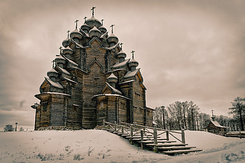 Church, building, architecture, winter HD wallpaper