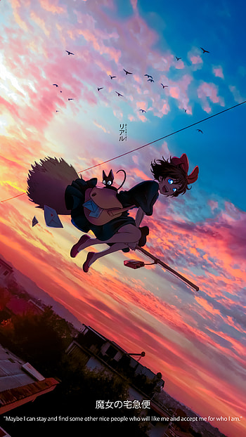 Kiki Delivery Service, r34ld1, totoro, ghibli, anime, ghibli , jiji HD phone wallpaper
