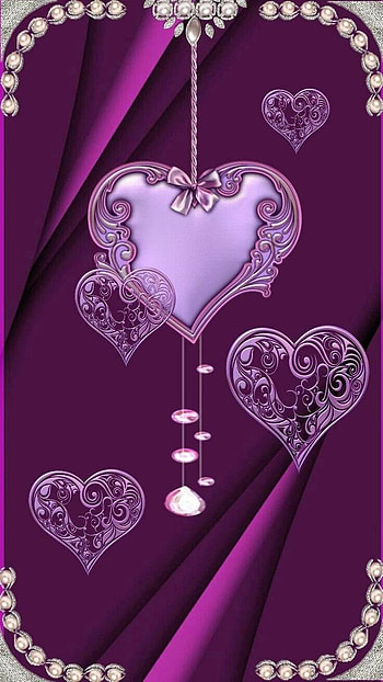 Decorative Purple Hearts, purple, artistic, heart HD phone wallpaper