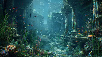 Atlantis Reef Ruins -, reef, underwater, atlantis, ruin, coral HD wallpaper
