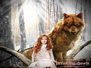 Renesmee And Wolf Jacob, twilight, entertainment, movies, breaking dawn, wolf, renesmee HD wallpaper