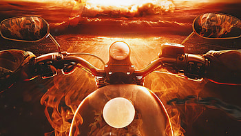 Ghost Rider Bike , ghost-rider, bike, superheroes, artist, artwork, digital-art HD wallpaper