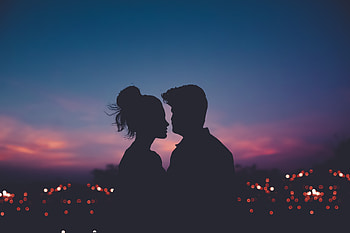 Couple Silhouette Evening , couple, love, silhouette, evening, graphy HD wallpaper