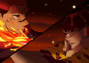 Sukuna VS Jogo, Sukuna (Jujutsu Kaisen), Jogo (Jujutsu Kaisen), Anime, Jujutsu Kaisen HD wallpaper