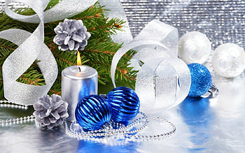 Christmas Decor, decor, balls, candle, Christmas HD wallpaper