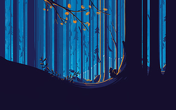 Squirrel Illustration Artwork Forest Trees Blue Sky, squirrel, illustration, artwork, artist, digital-art HD wallpaper