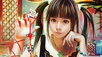 Little Girl, cute, girl, 1920x1080, drawing, face, , hair, eye, lovely HD wallpaper