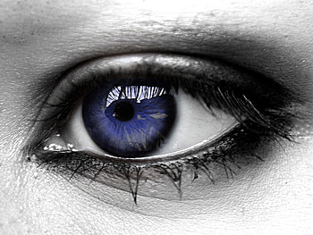 Eye, blue, white, black, woman HD wallpaper