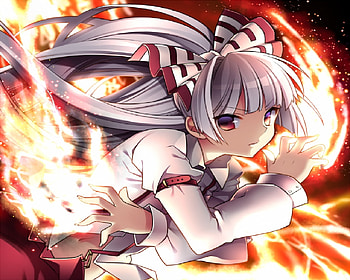 Fujiwara no Mokou, classic, fujiwara, game, touhou, wall, girl, new HD wallpaper