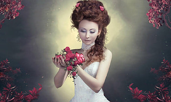 Vintage Fantasy Girl, softness, Vintage, Butterflies, woman, beauty, Roses, digital, Brunette, pretty, lovely HD wallpaper