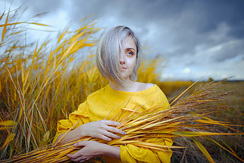 White Short Hair Girl, girls, model HD wallpaper