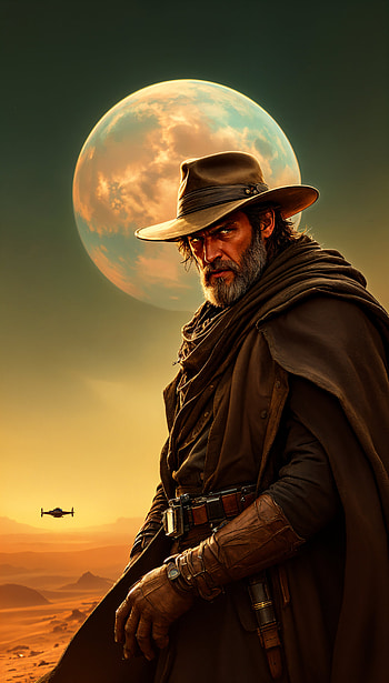 Bounty Hunter: Epic Adventure, Sci Fi, cowboy, fantasy, desert HD phone wallpaper