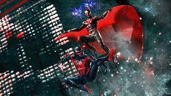 The Alliance Of Batman And Spider Man 2099, batman, spiderman-2099, spiderman, superheroes, artwork, artist, digital-art HD wallpaper