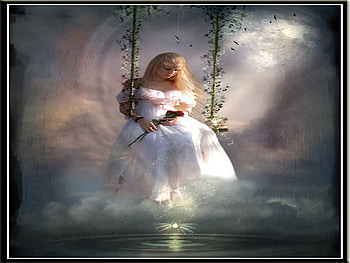 sad, girl, swing, lonely, flower HD wallpaper