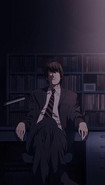 Death note, tie, art, light, villan, suit HD phone wallpaper