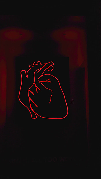 Black Aesthetic, Red Heart HD phone wallpaper