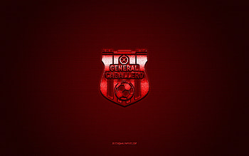 Club General Caballero, Paraguayan football club, red logo, red carbon fiber background, Paraguayan Primera Division, football, Paraguay, Club General Caballero logo HD wallpaper