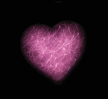 Pink heart, threads, abstraction HD wallpaper