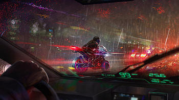 Cruising Biker , neon, biker, artist, artwork, digital-art, artstation HD wallpaper