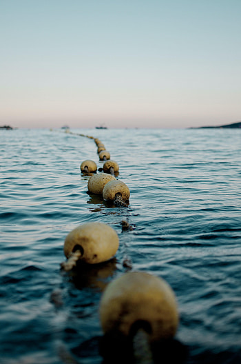 Water, Sea, Horizon, Miscellanea, Miscellaneous, Buoys HD phone wallpaper