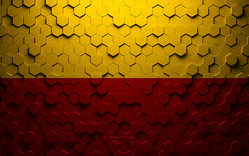 Flag of Mulheim, honeycomb art, Mulheim hexagons flag, Mulheim, 3d hexagons art, Mulheim flag HD wallpaper