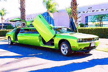 green limo, limo, auto, vehicle, cars HD wallpaper