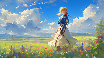 Violet Evergarden Anime Landscape, Anime, Violet Evergarden, Violet Evergarden (Character), anime landscape HD wallpaper