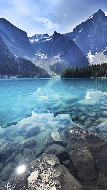 Scenery, Blue pond landscape, Lenovo stock, Nature graphy HD phone wallpaper