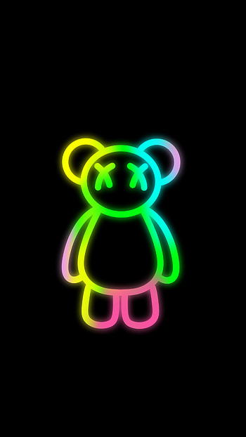 Color bear, neon, colorful HD phone wallpaper