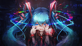 Hatsune Miku, Vocaloid, crying HD wallpaper