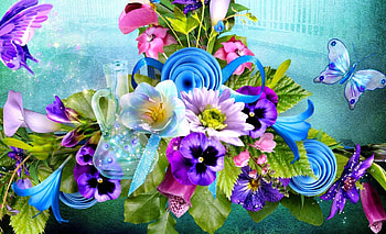 Butterflies and Flowers, Butterfly, Flower, pretty, Art HD wallpaper