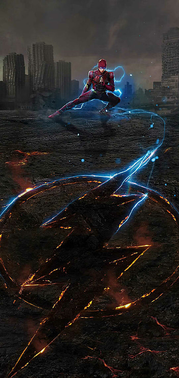 Flash , Lightning bolt logo, Superhero symbol, Vibrant colors HD phone wallpaper