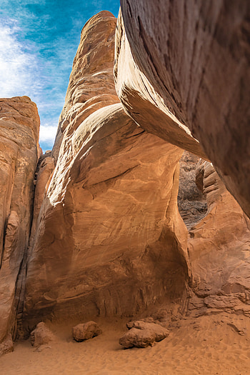 Nature, Canyon, Sand, Rocks, Cave, Gorge, Sandy HD phone wallpaper