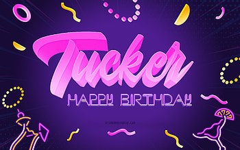 Happy Birtay Tucker, , Purple Party Background, Tucker, creative art, Happy Tucker birtay, Tucker name, Tucker Birtay, Birtay Party Background HD wallpaper