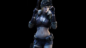 fantasy girl, black, short, dark, war HD wallpaper